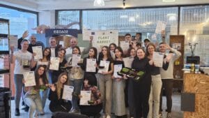 Youth exchange group certificates trays — EVEC microgreens methodology