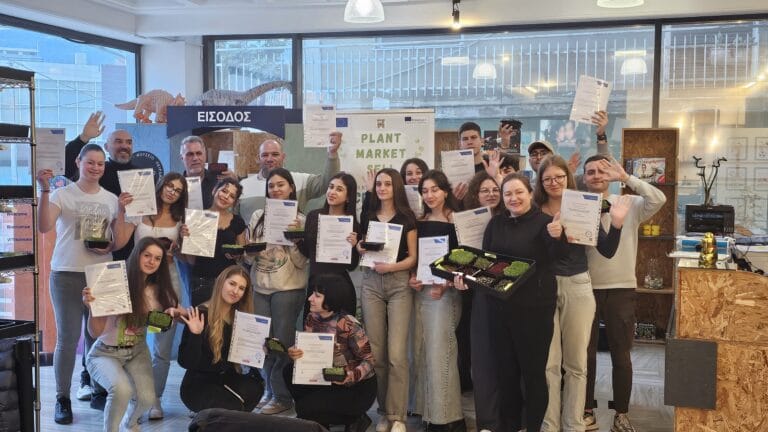 Youth exchange group certificates trays — EVEC microgreens methodology